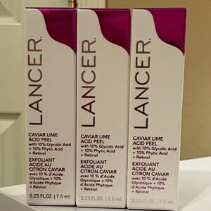 NEW Set Of 3 Lancer Caviar Lime Acid Peel